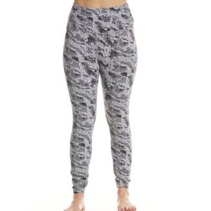 Spyder Women's Size XL Leggings Black Gray Brushed Back Full Length Jacquard
